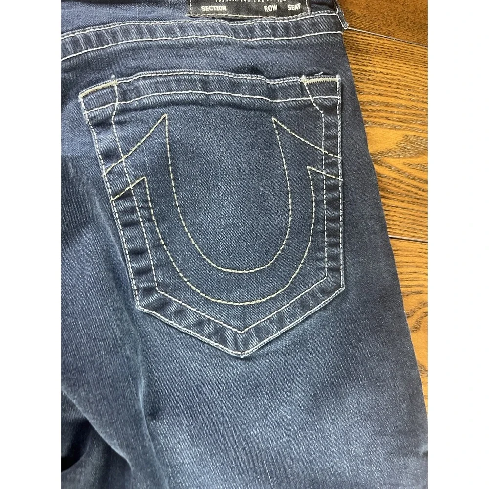 True Religion Geno Relaxed Slim Straight Leg Denim Jeans Men's 33 Blue No Flap